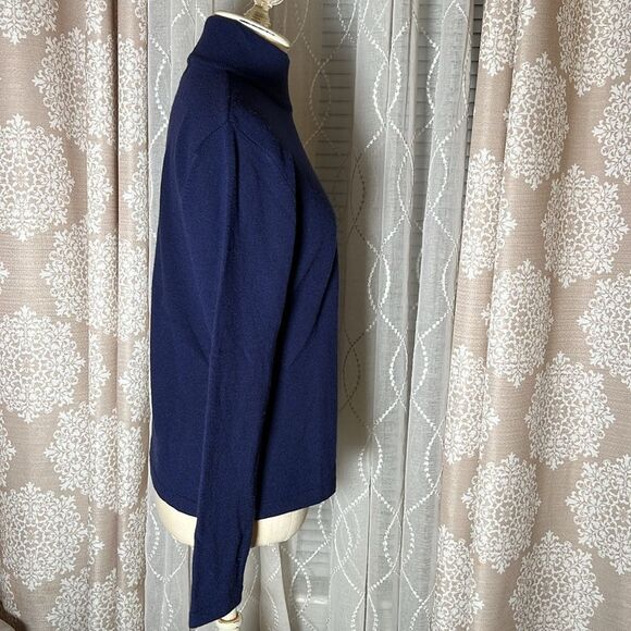 Jeanne Pierre blue mock turtleneck Sweater size medium - Picture 3 of 7